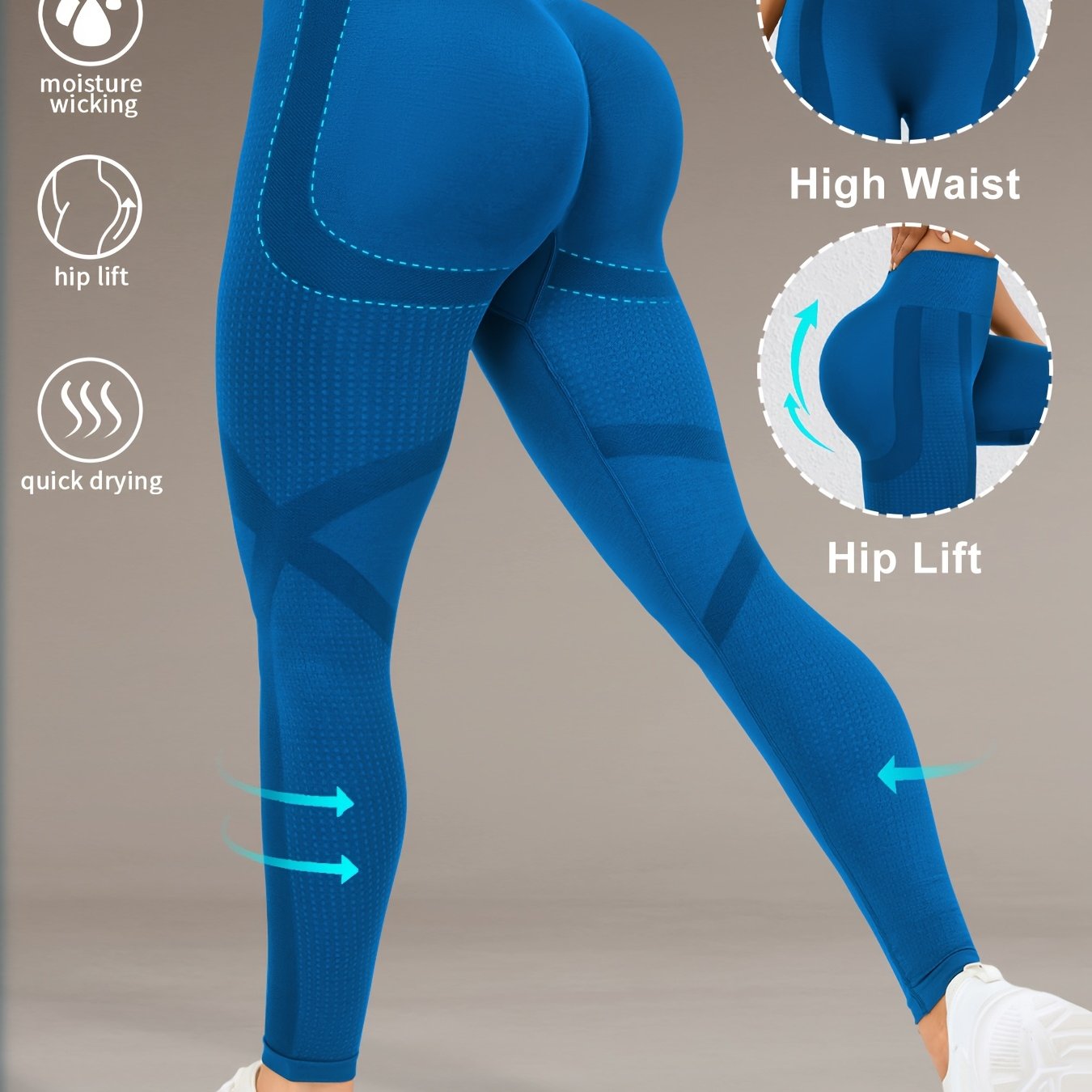 Höga Träningstights med Push-Up Effekt – Perfekta för Gym & Yoga