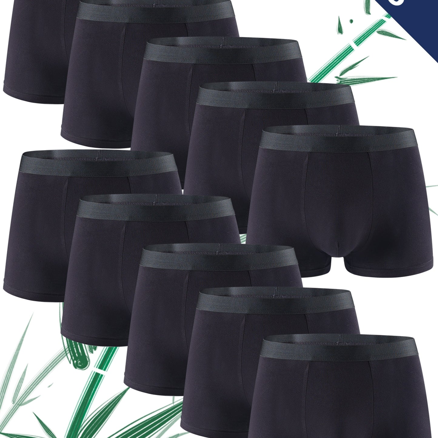 10-pack Bambukalsonger för Herr – Svarta, Mjuka & Andas
