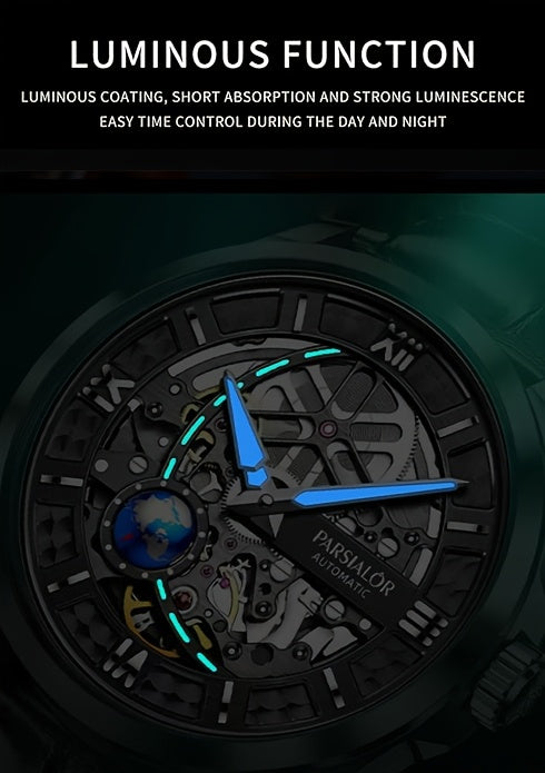 Klocka Rasmus (automatisk herrklocka med skelett-urtavla & tourbillon-inspirerad design)