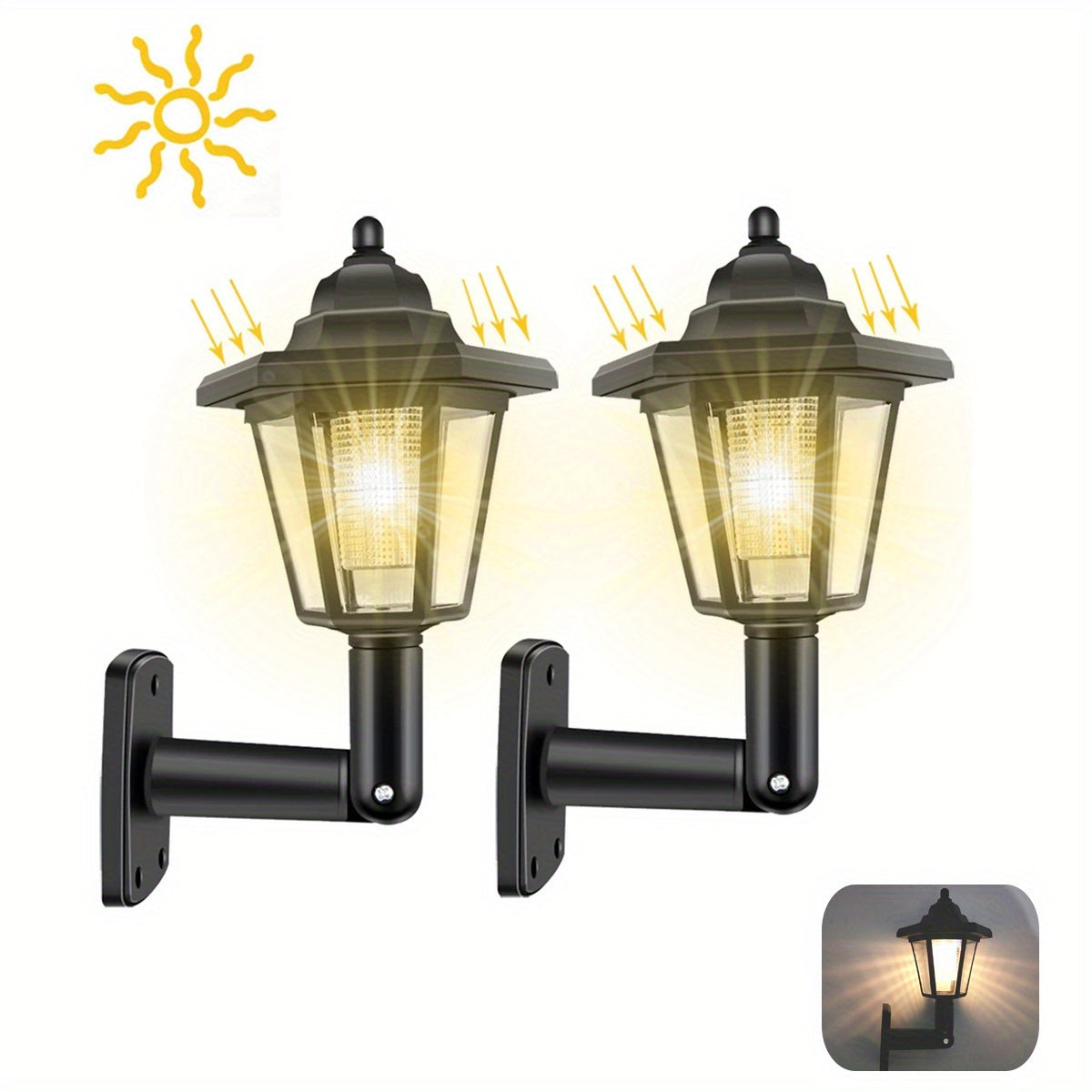 HexagonLampa™ – 2-pack Hexagonala Solcellslampor