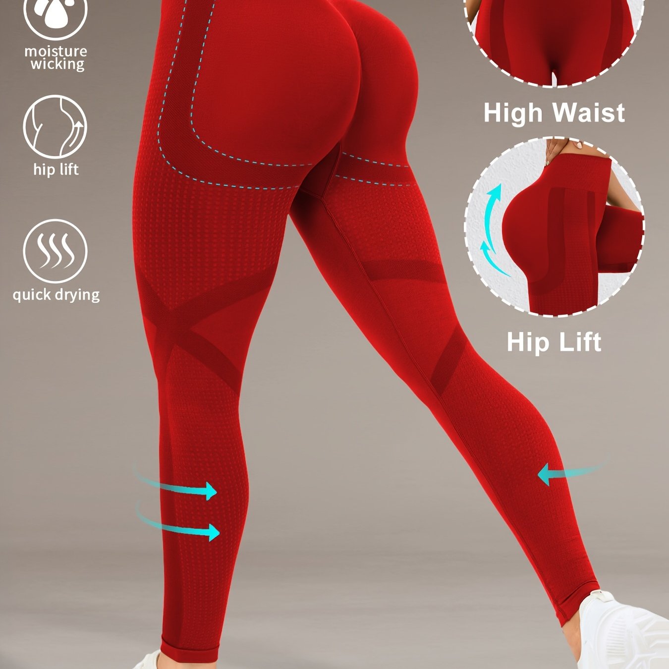 Höga Träningstights med Push-Up Effekt – Perfekta för Gym & Yoga