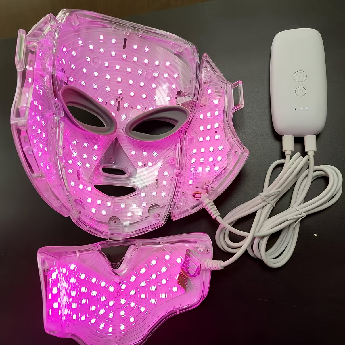7-Färgs LED Ansikts- & Nackmask – USB-laddad Hudvårdsteknologi