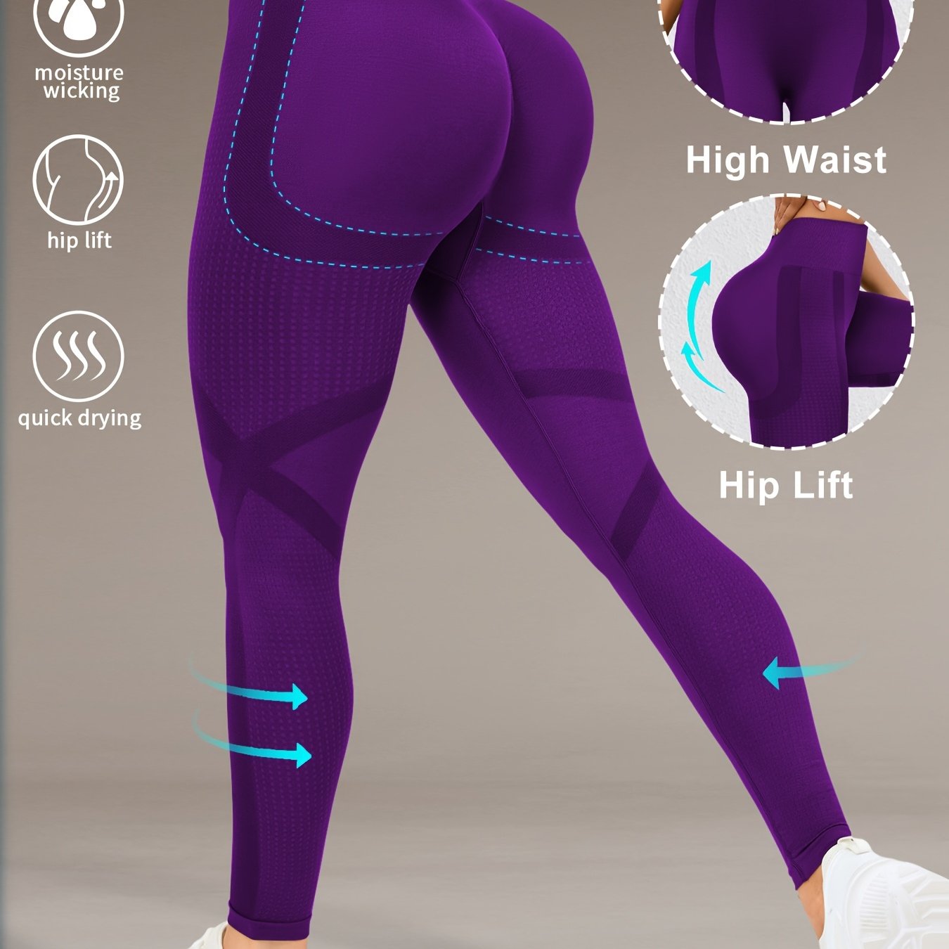 Höga Träningstights med Push-Up Effekt – Perfekta för Gym & Yoga