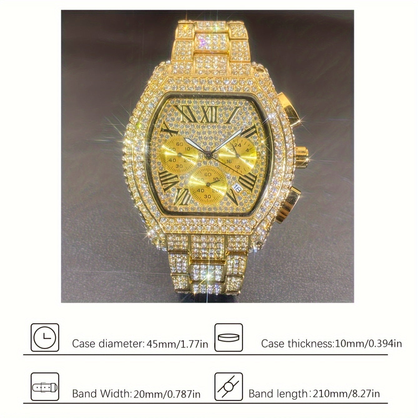 Imperial Timepiece – herrklocka med strass & festlig design