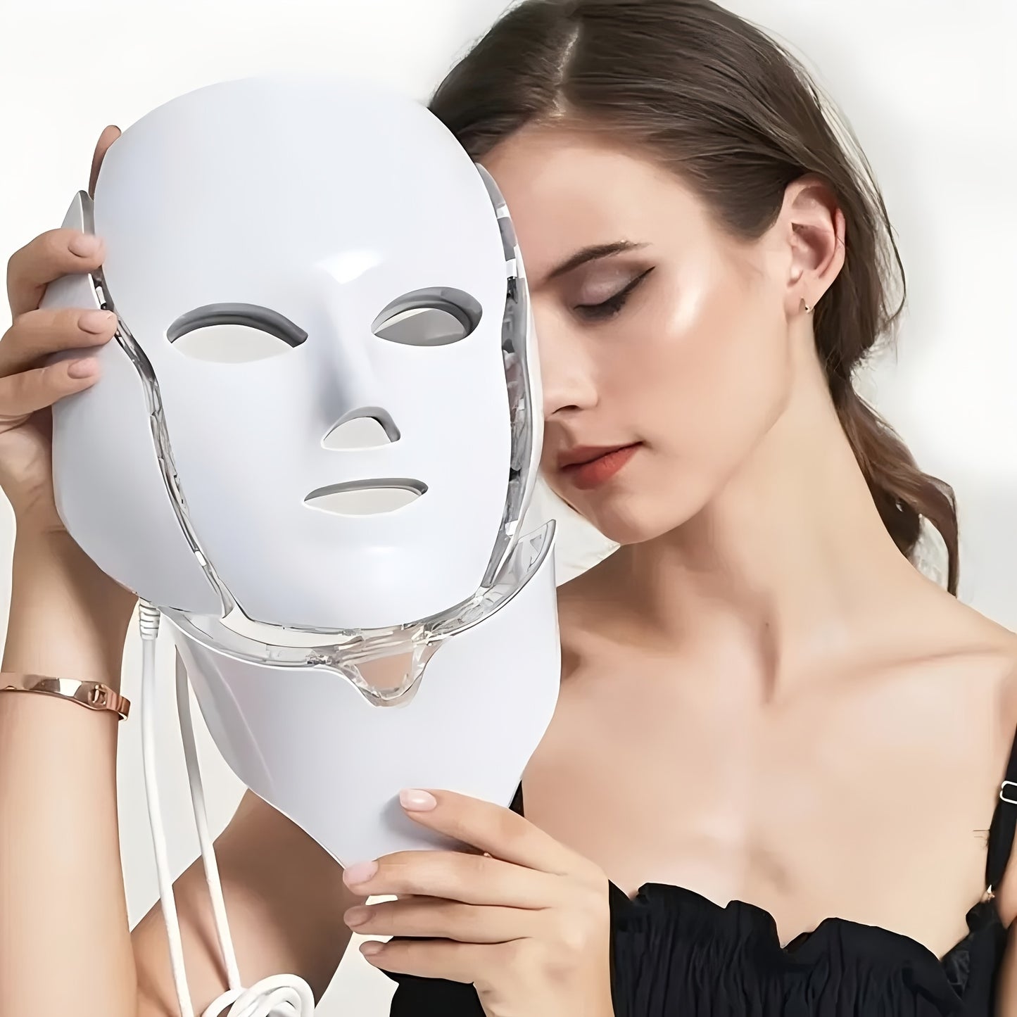 7-Färgs LED Ansikts- & Nackmask – USB-laddad Hudvårdsteknologi