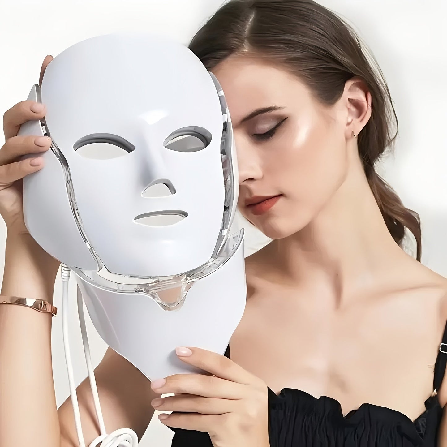 7-Färgs LED Ansikts- & Nackmask – USB-laddad Hudvårdsteknologi