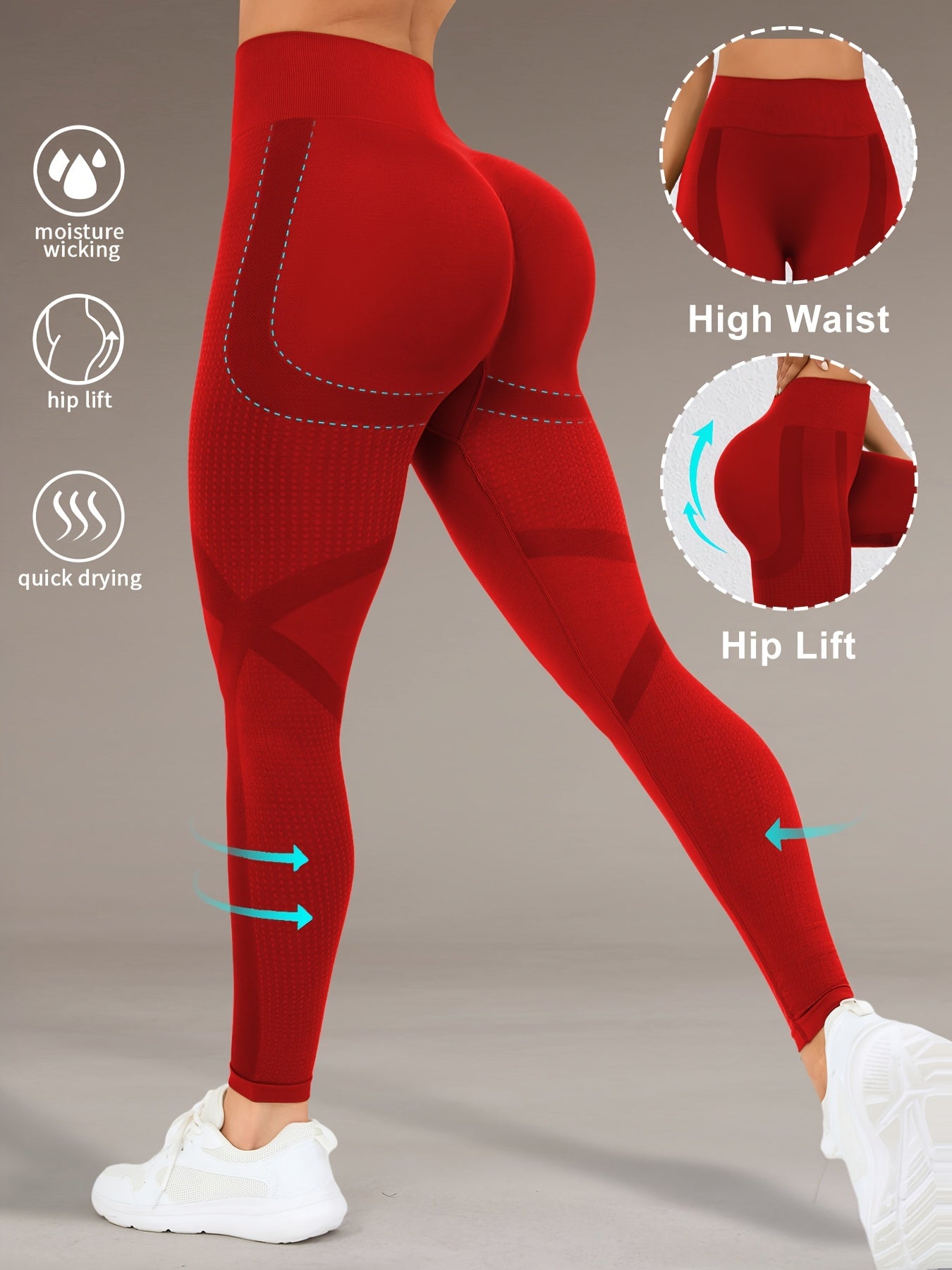 Höga Träningstights med Push-Up Effekt – Perfekta för Gym & Yoga