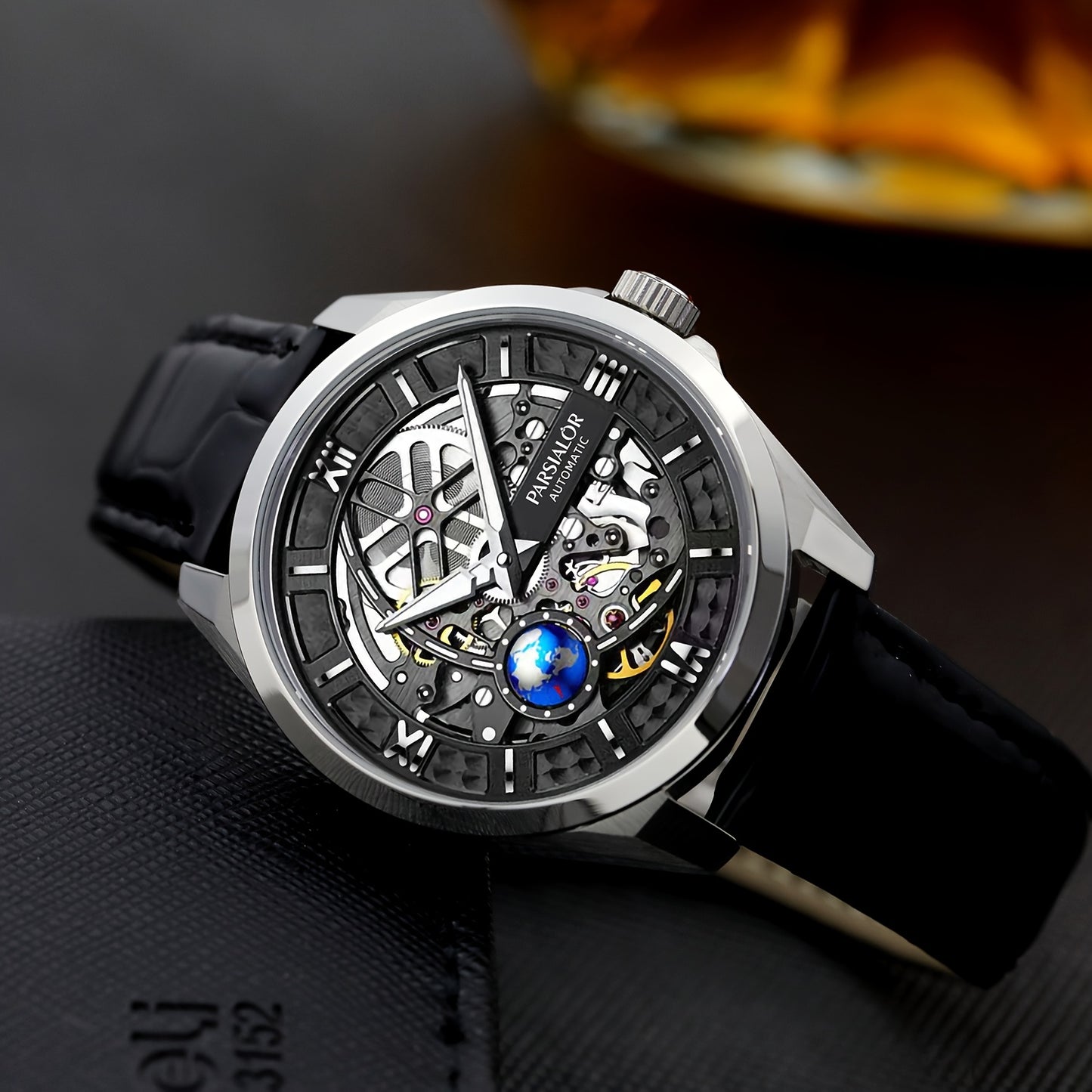 Klocka Rasmus (automatisk herrklocka med skelett-urtavla & tourbillon-inspirerad design)