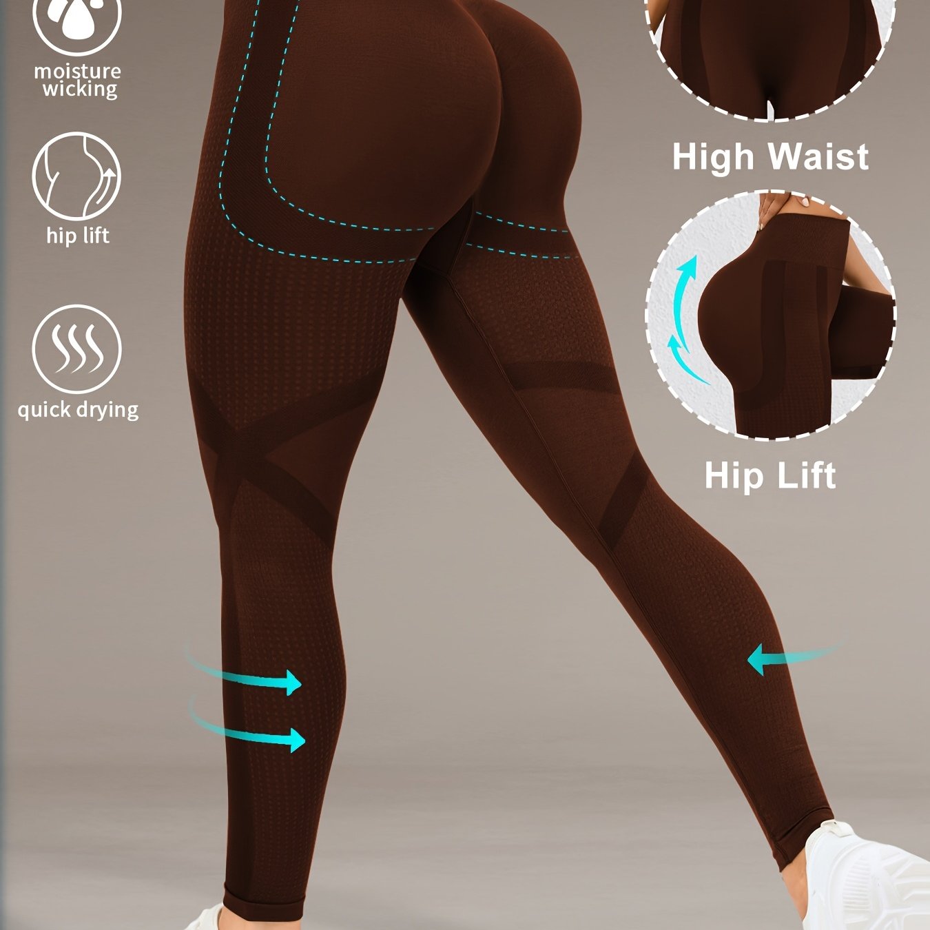 Höga Träningstights med Push-Up Effekt – Perfekta för Gym & Yoga
