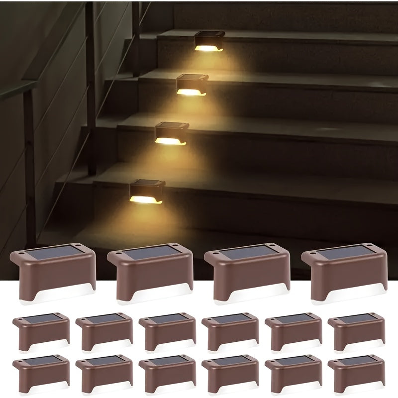 10-pack Solcellslampor för Trappa & Räcke – Dekorativ Utomhusbelysning