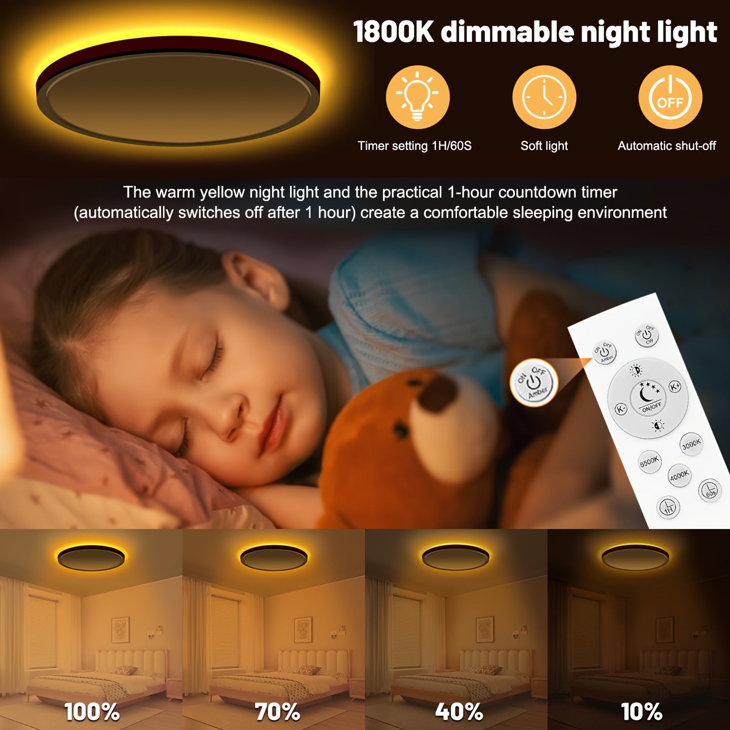Dimbar Taklampa™ – LED Taklampa med Fjärrkontroll