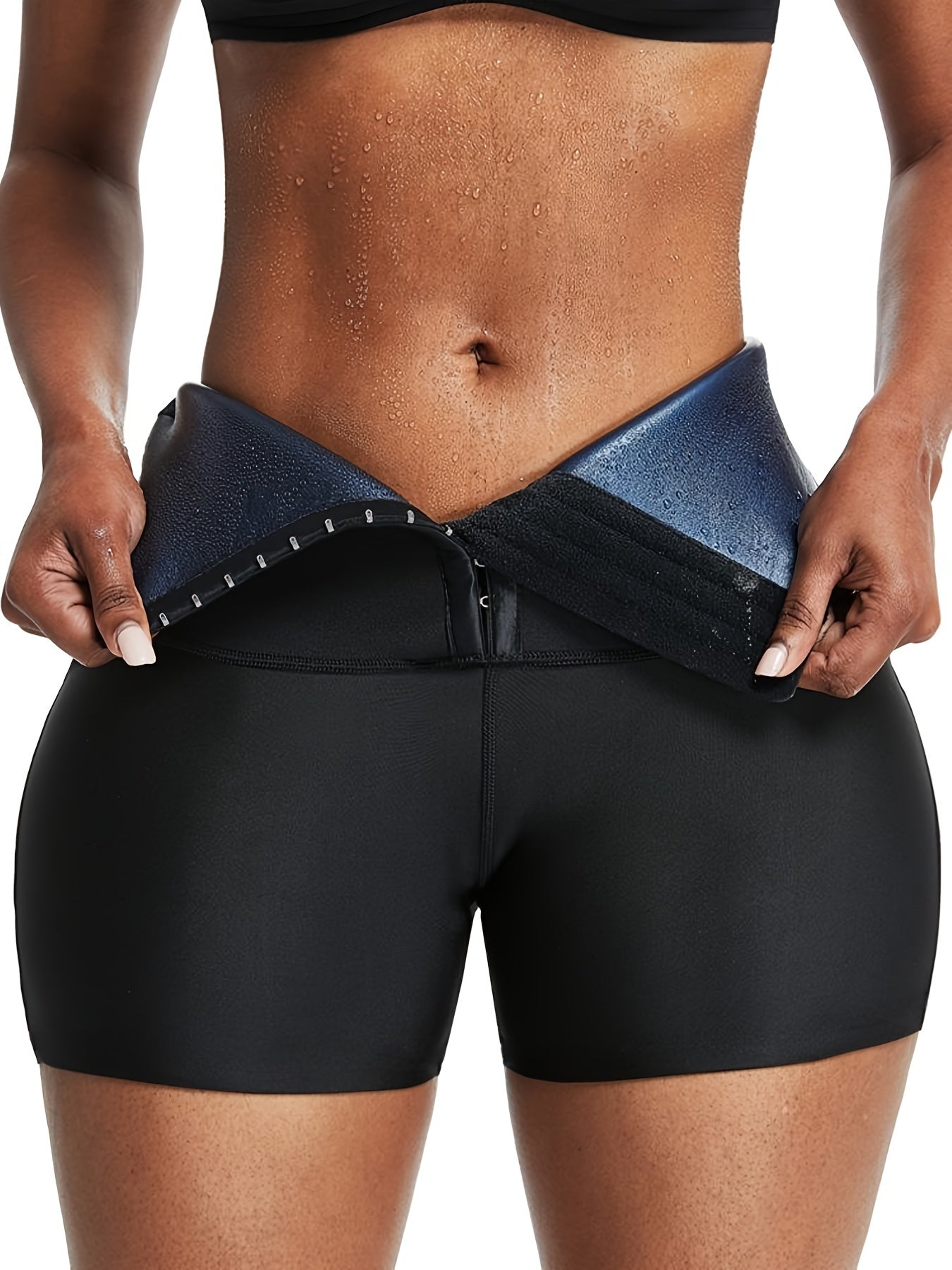 Svett Shorts™ – Tights med Magkontroll, Svarta för Träning