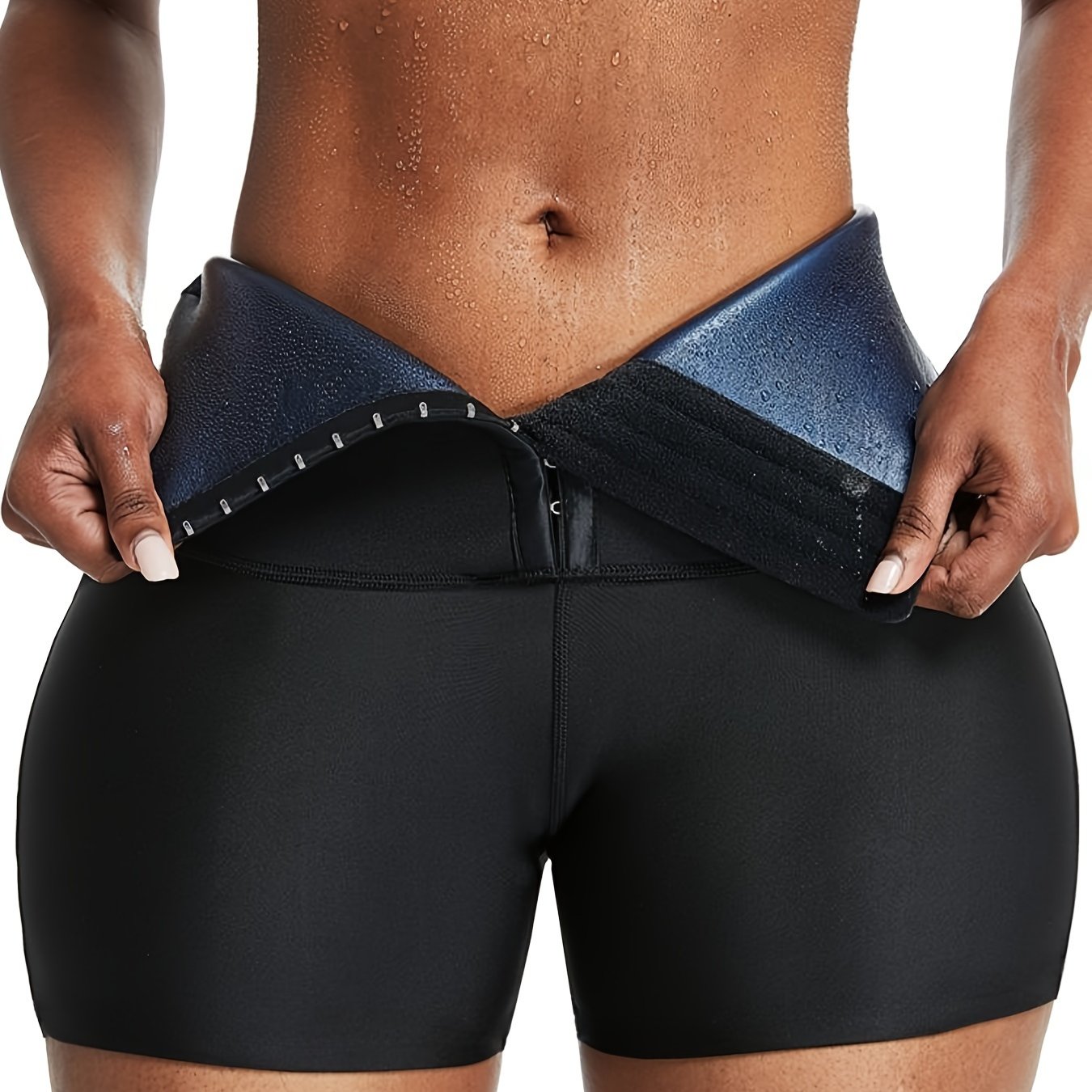 Svett Shorts™ – Tights med Magkontroll, Svarta för Träning