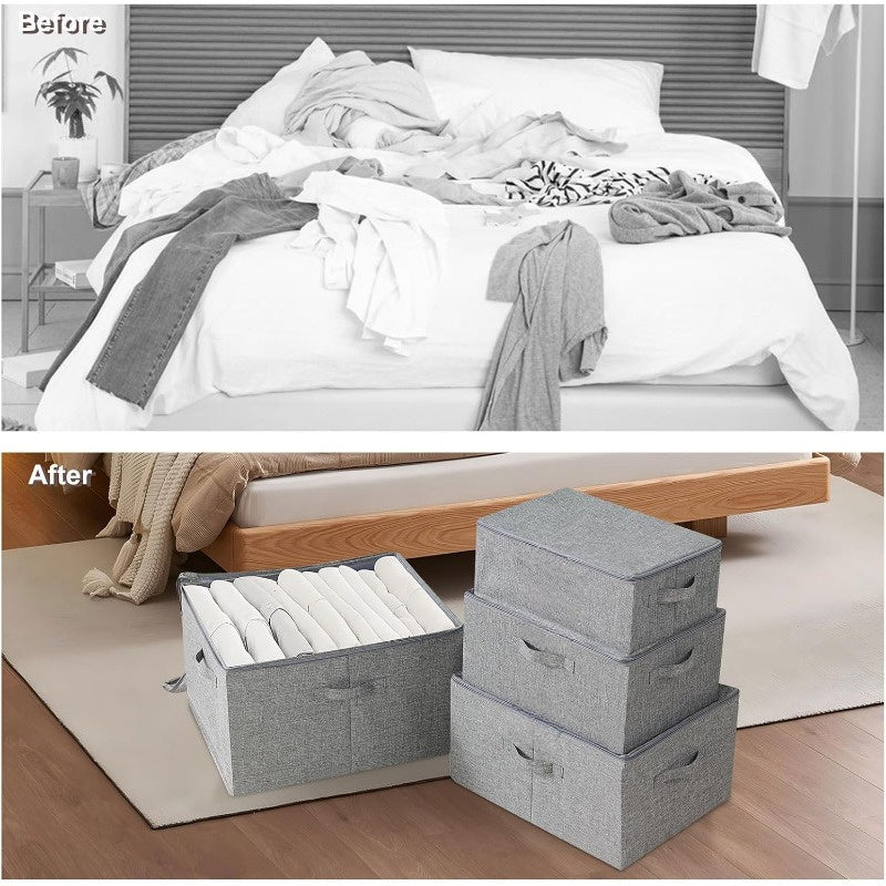 TygBox™ – Vikbar Förvaringslåda med Lock (2-pack)