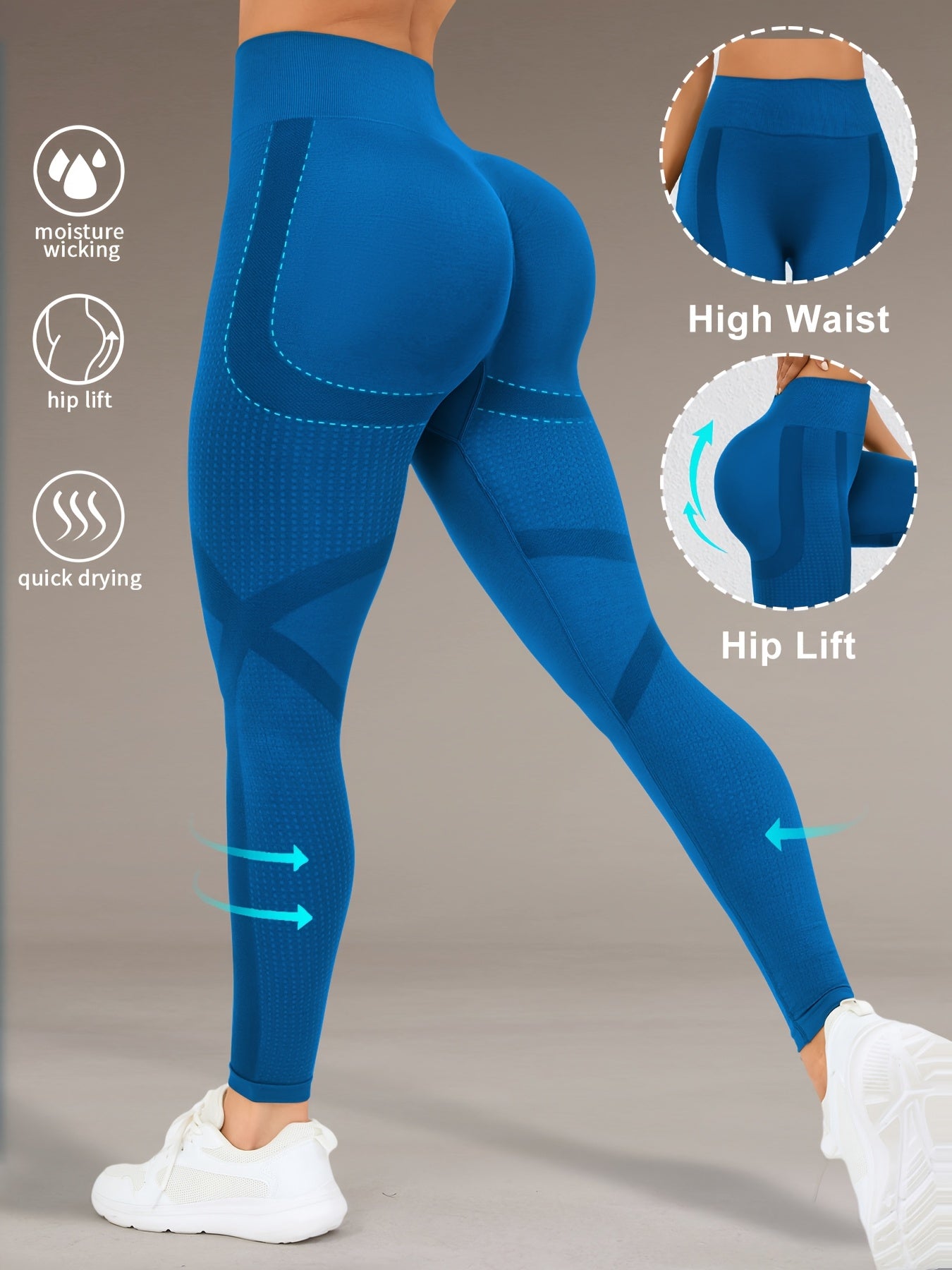Höga Träningstights med Push-Up Effekt – Perfekta för Gym & Yoga