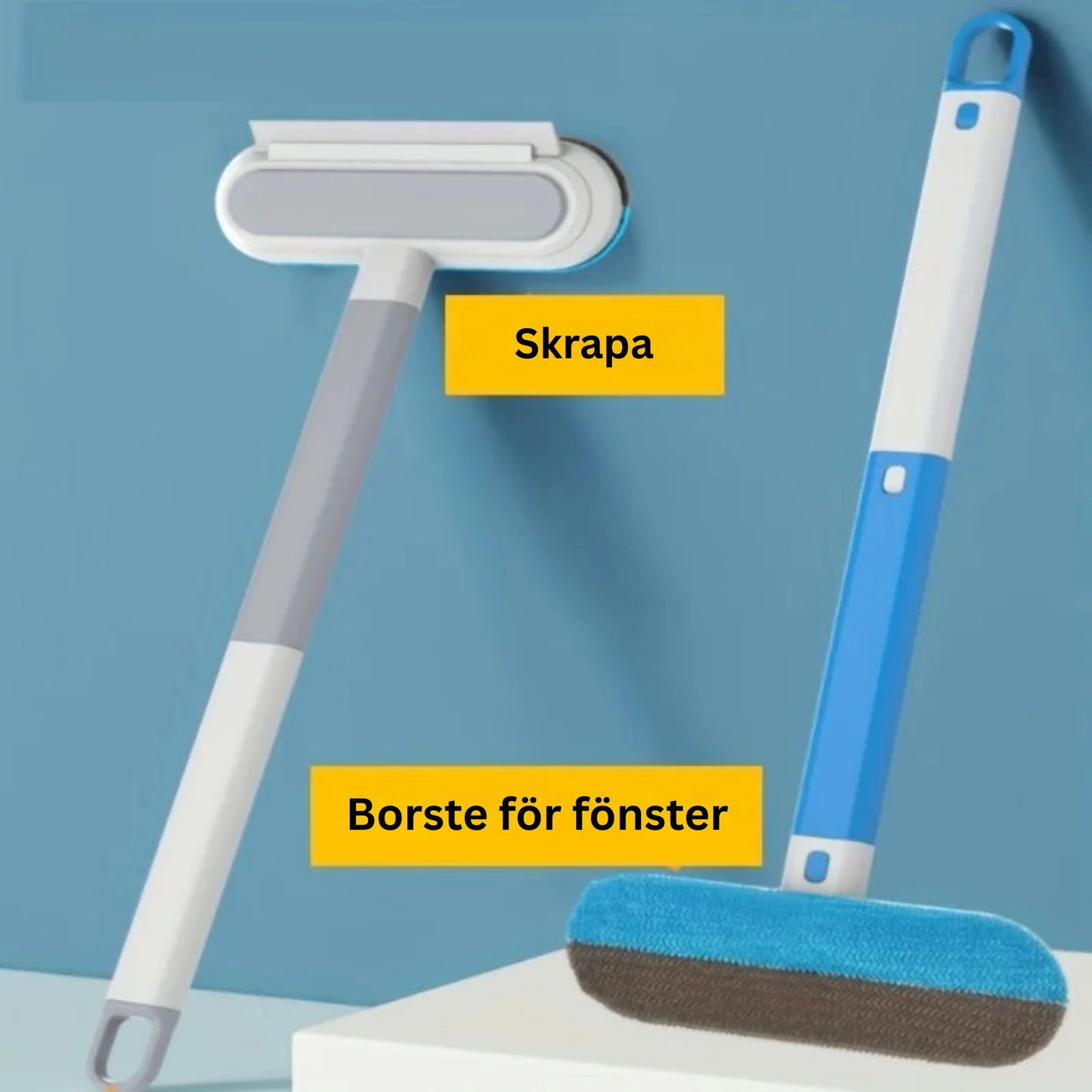 GlansBorsten™ – Professionell 2-i-1 Fönsterputs & Pälsborttagare med Skrapa och Rengöringsborste