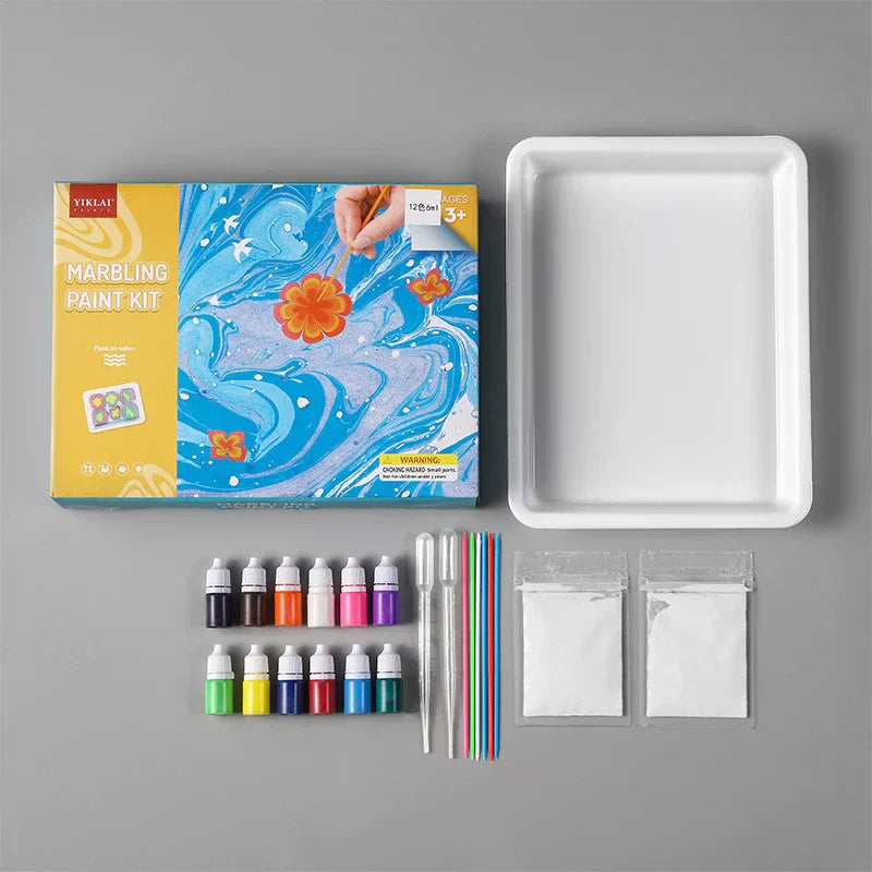 WATER MARBLING PAINT SET ‐ FÄRGGLADA VATTENBASERADE KONSTVERK - FÄRGSET