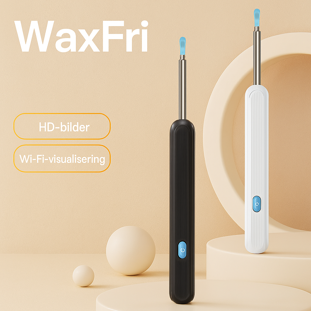 WaxFri™ – Visuell öronrengörare med kamera och LED-belysning för säker borttagning av öronvax