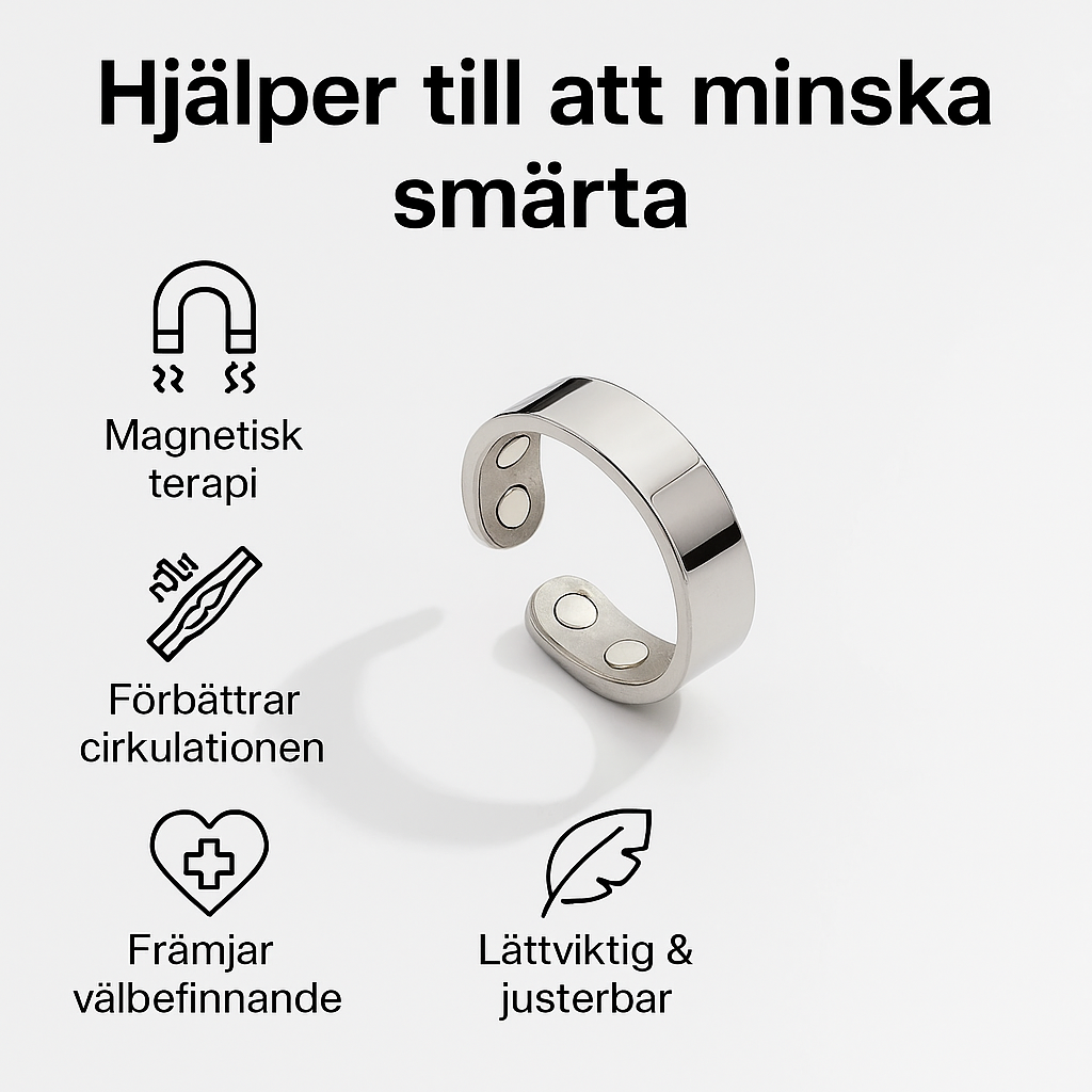 Magnetisk terapi-ring – Naturlig smärtlindring & balans för leder och fingrar