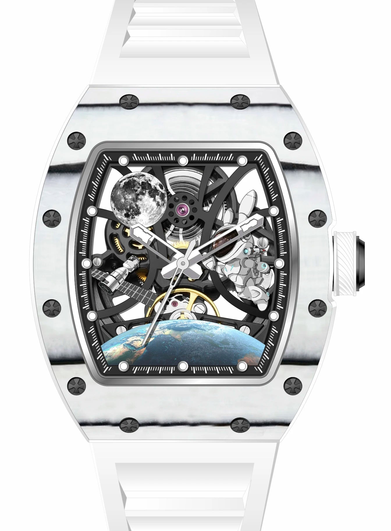 Astronaut Kolfiber Klocka – Automatisk Tourbillon Herrklocka