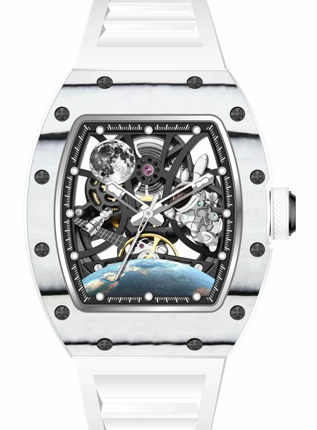 Astronaut Kolfiber Klocka – Automatisk Tourbillon Herrklocka