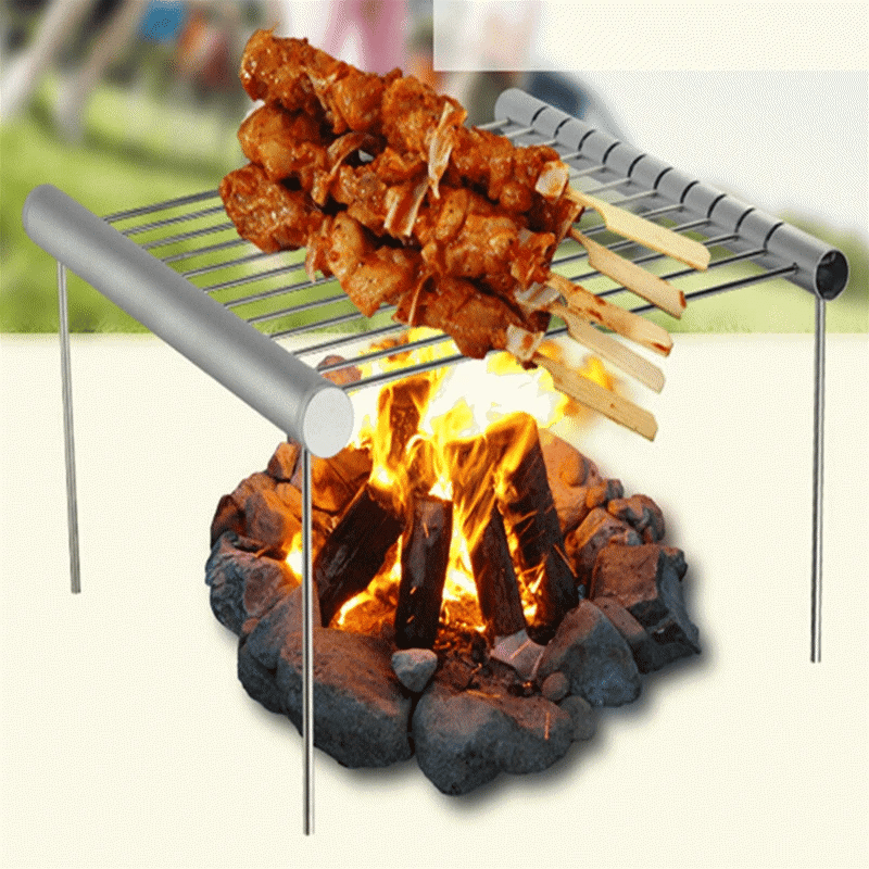 Mini fickgrill – hopfällbar bärbar BBQ i rostfritt stål