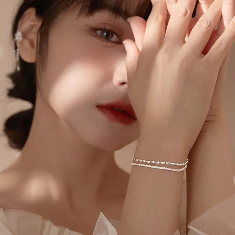 Armband Liv (dubbellager-armband med pärlor – enkel design)