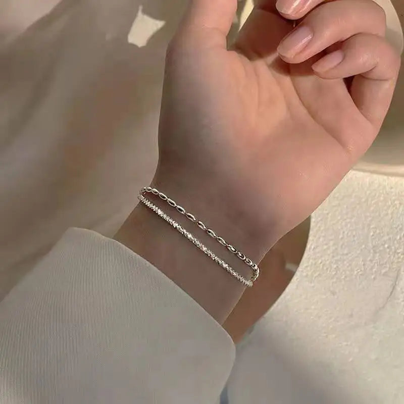 Armband Liv (dubbellager-armband med pärlor – enkel design)