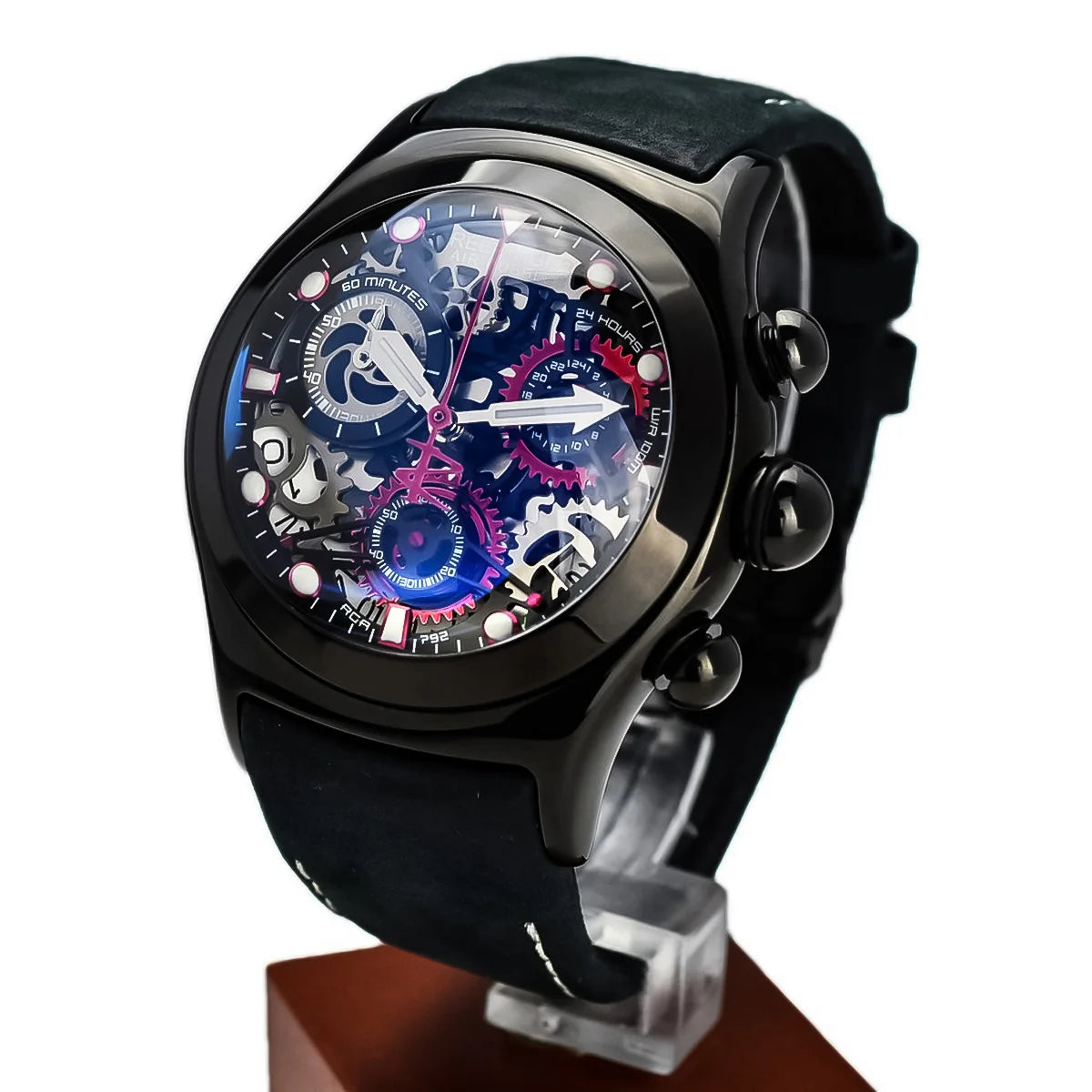 Herrklocka kronograf sport skeleton