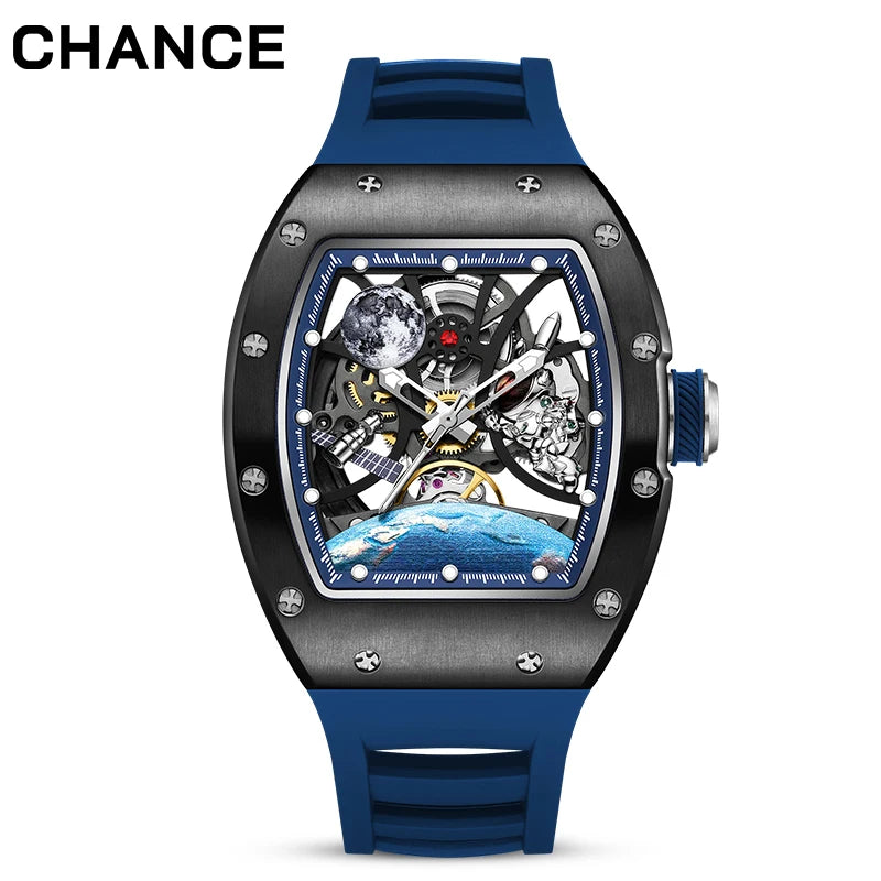 Astronaut Kolfiber Klocka – Automatisk Tourbillon Herrklocka