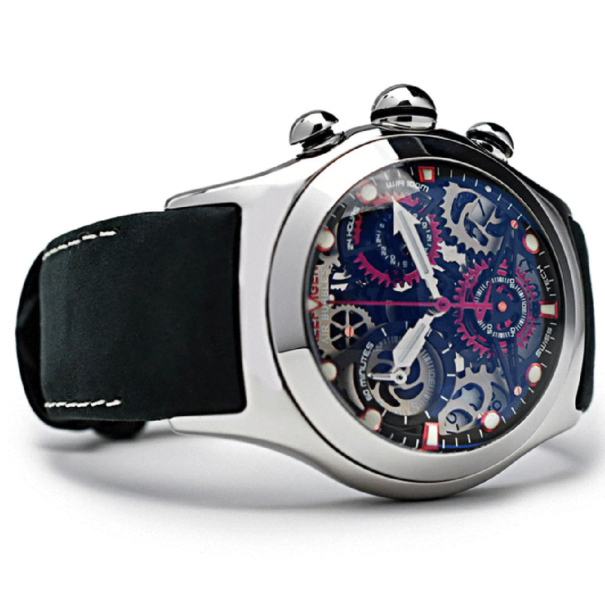 Herrklocka kronograf sport skeleton