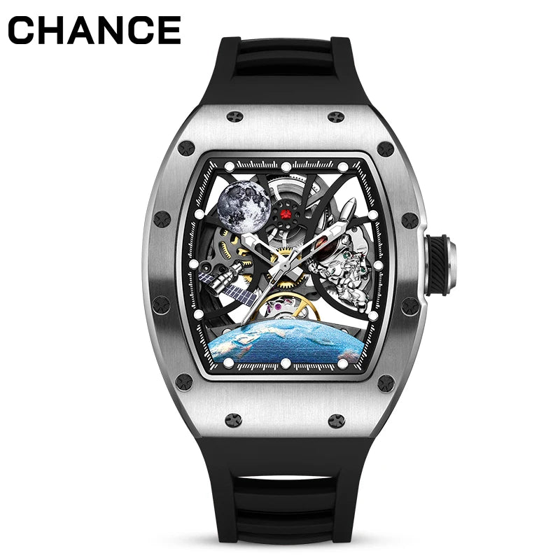 Astronaut Kolfiber Klocka – Automatisk Tourbillon Herrklocka
