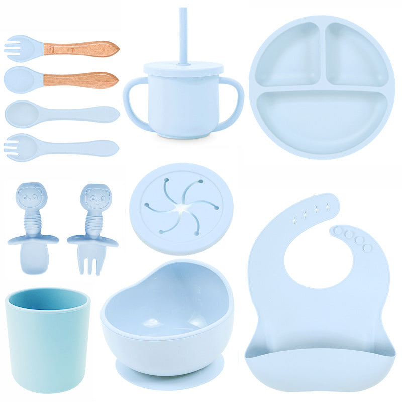 Silikonmatsset för Baby – Tallrik, Skål, Sked & Mugg