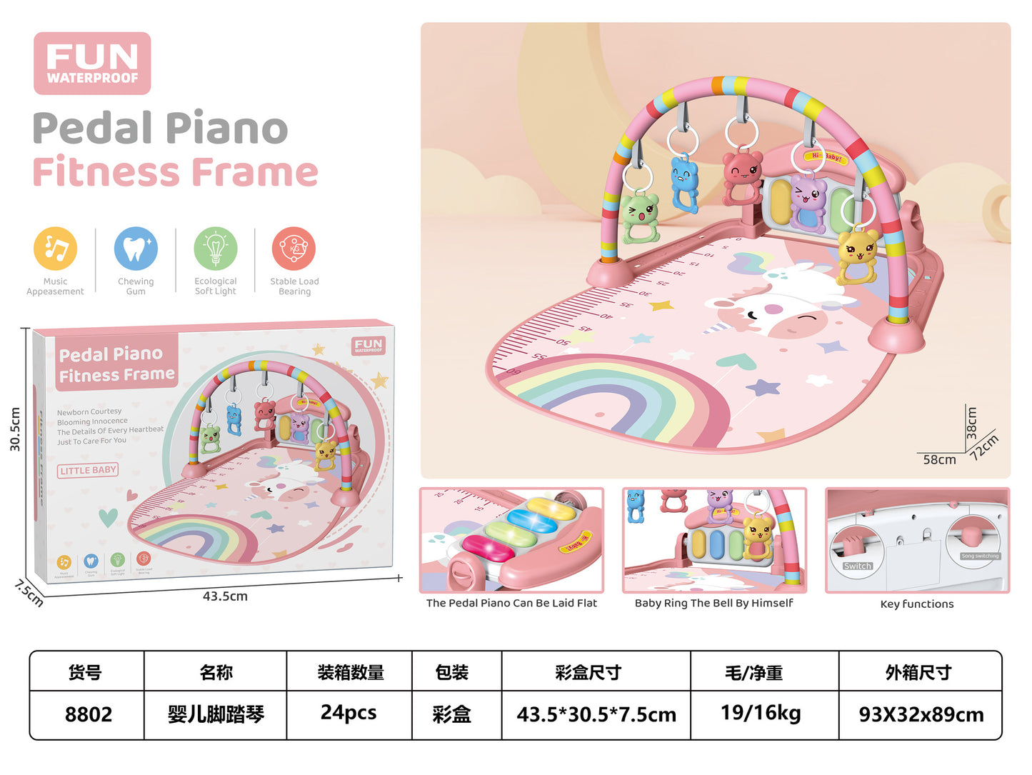 BabyPiano™ – Musikmatta med Pedaler 0-36 mån
