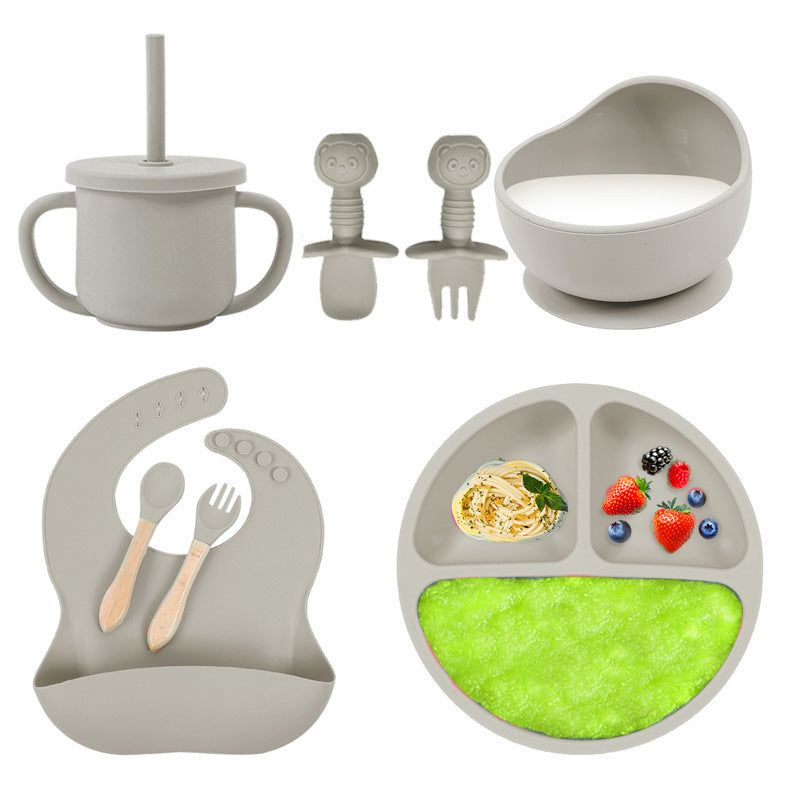 Silikonmatsset för Baby – Tallrik, Skål, Sked & Mugg