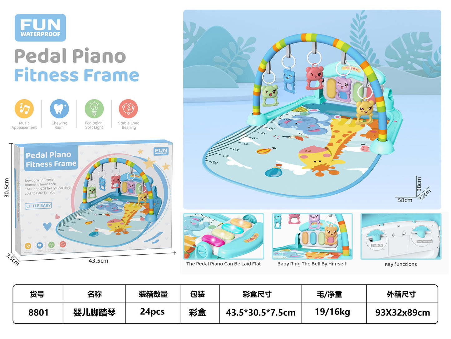 BabyPiano™ – Musikmatta med Pedaler 0-36 mån