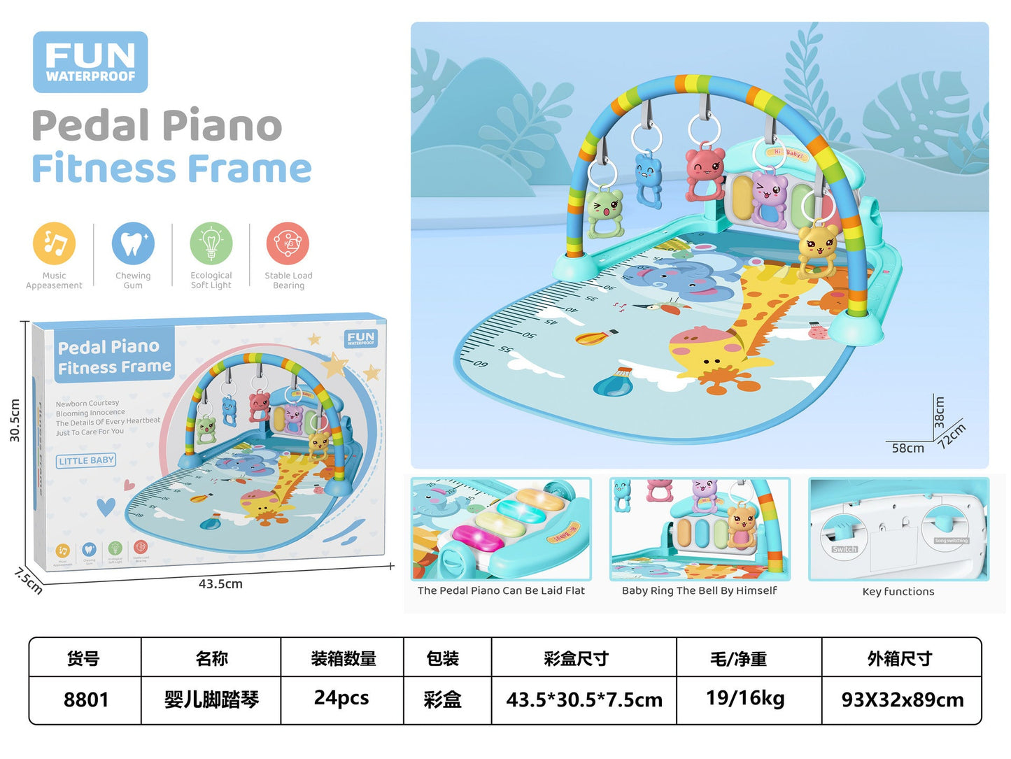 BabyPiano™ – Musikmatta med Pedaler 0-36 mån