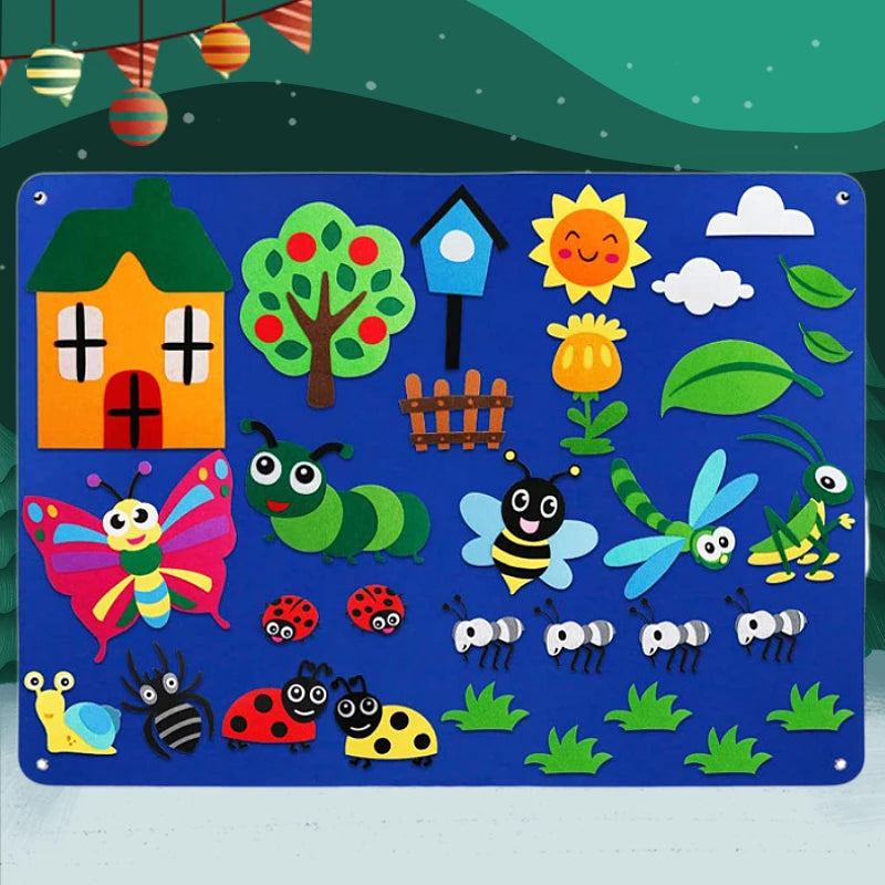 Montessori filtbräda med bondgårdsdjur
