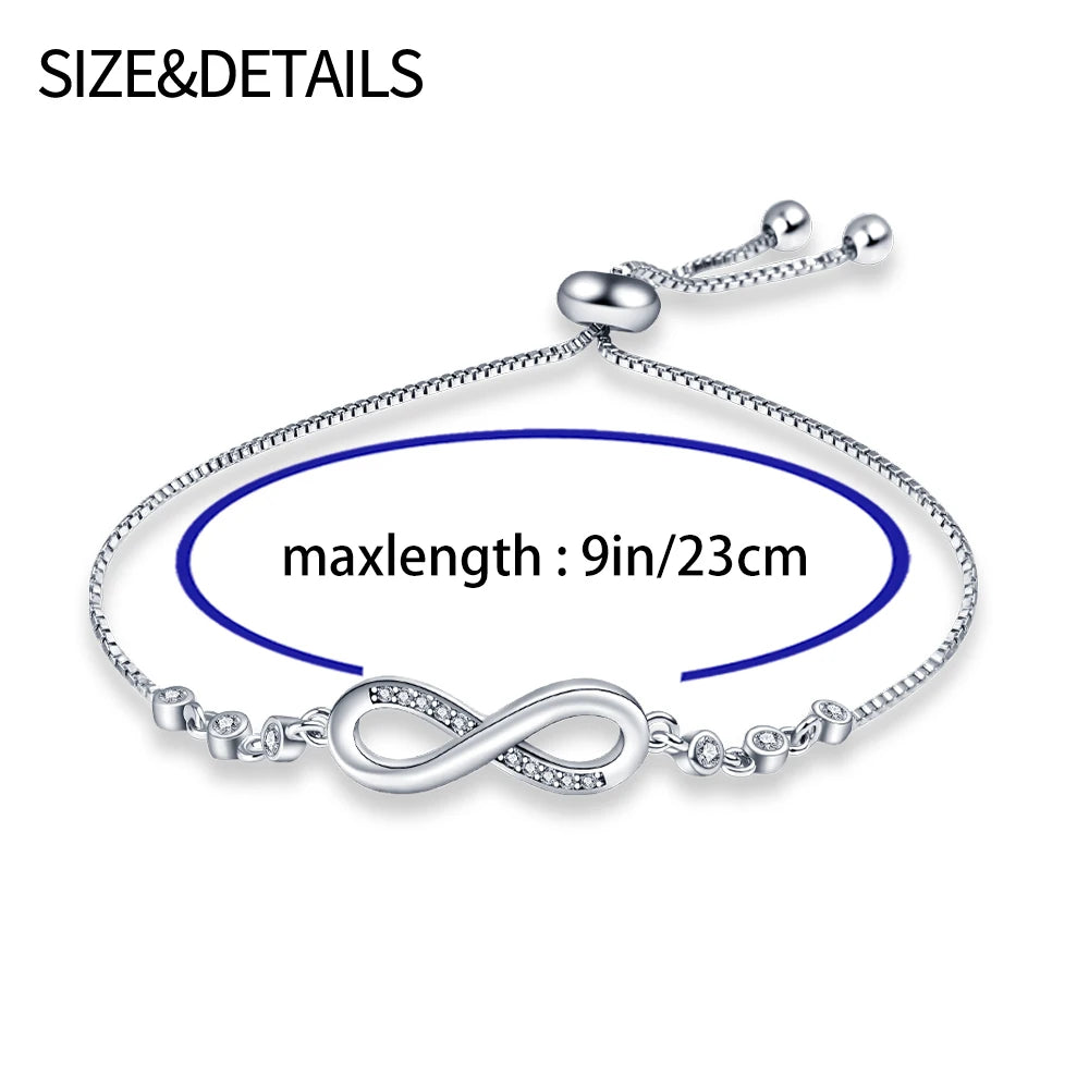 Armband Selina (lyckoarmband i silverfärg med zirkonsten)