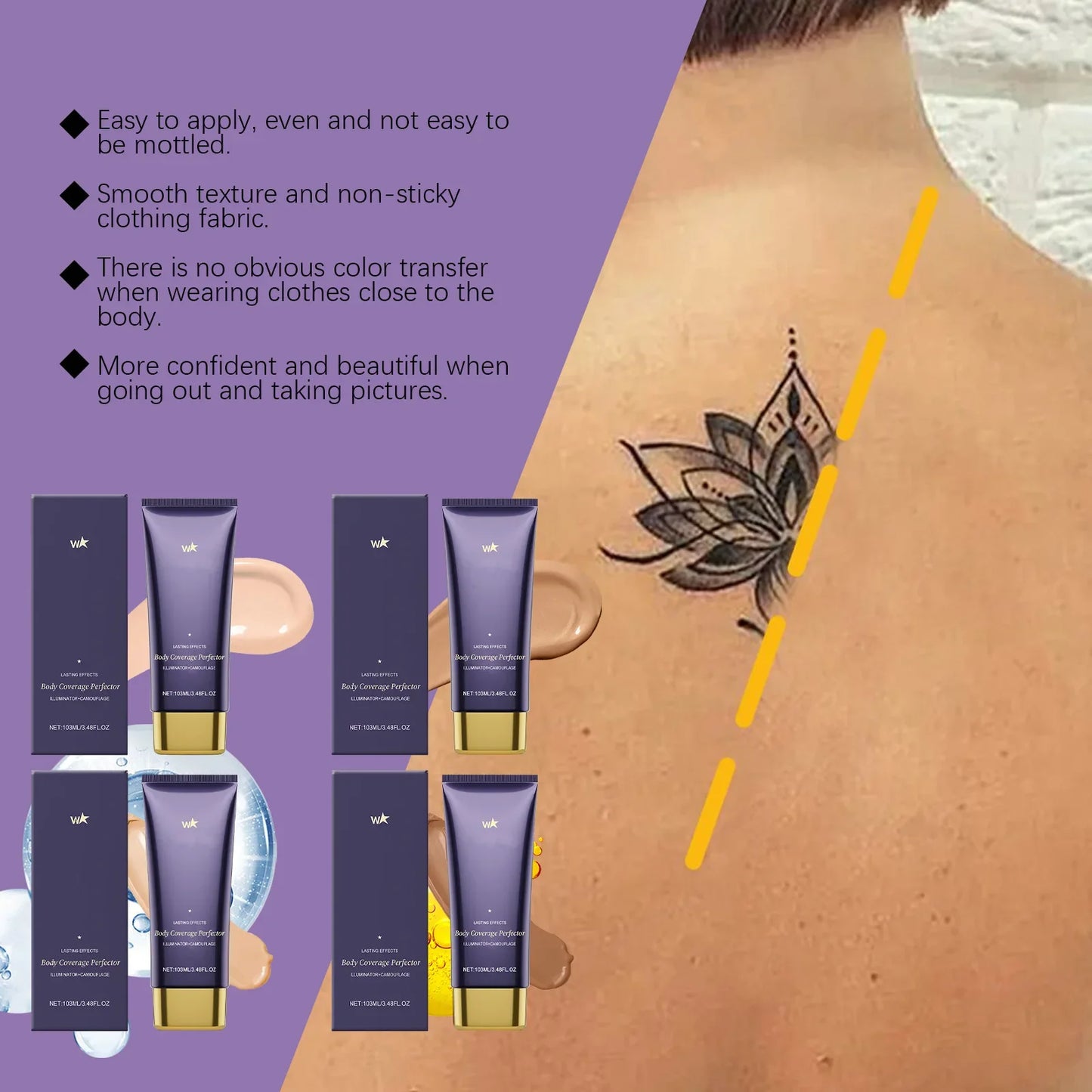 Vattentät kroppsmakeup – concealer för ben, ärr & tatueringar