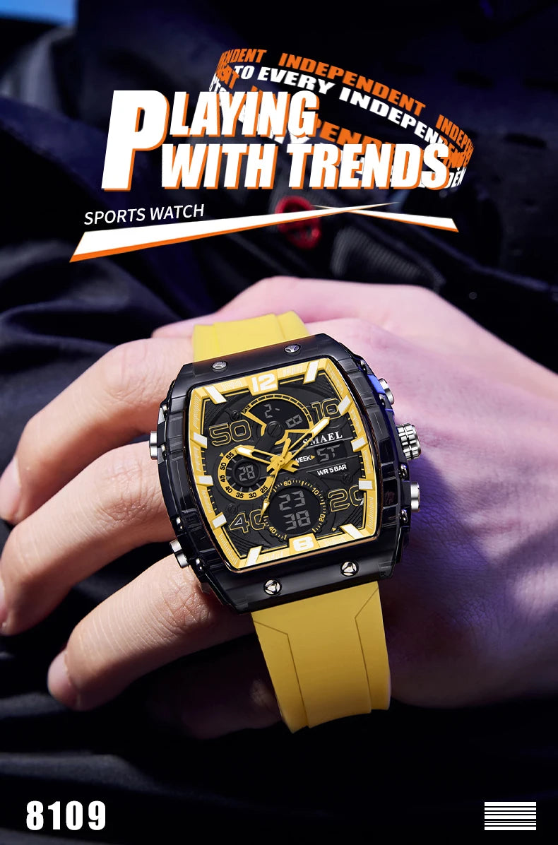 ChronoSquare – fyrkantig herrklocka med dual display