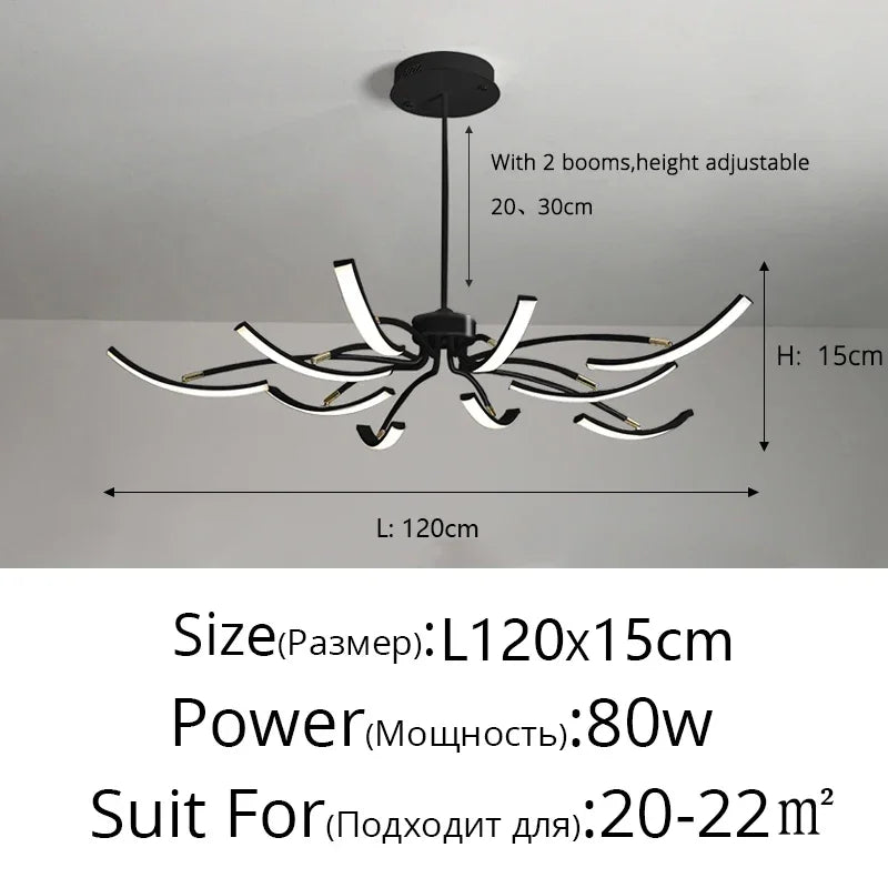 Nordisk taklampa LED – roterande design för vardagsrum & sovrum