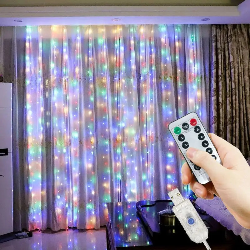 LjusGardinen™ USB Ljusslinga med Gardindekor