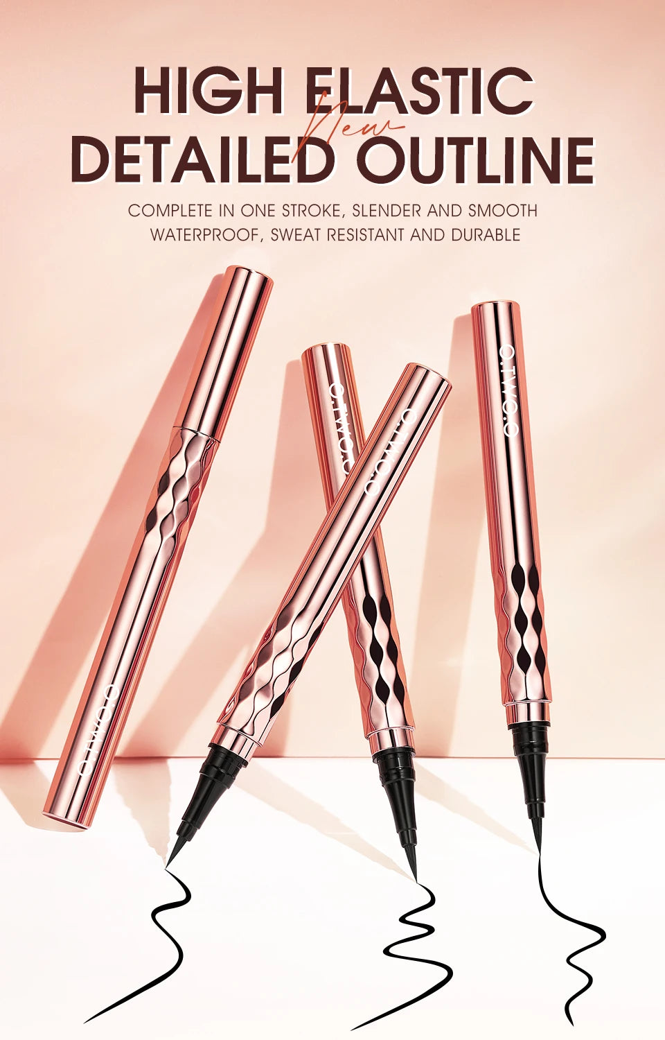 Vattentät eyeliner – svart flytande eyeliner, lång hållbarhet
