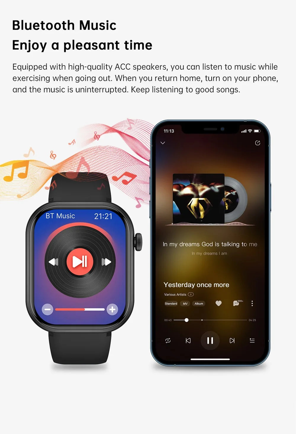 Smartklocka Nova (2,01” AMOLED – sport & hälsa, vattentät)