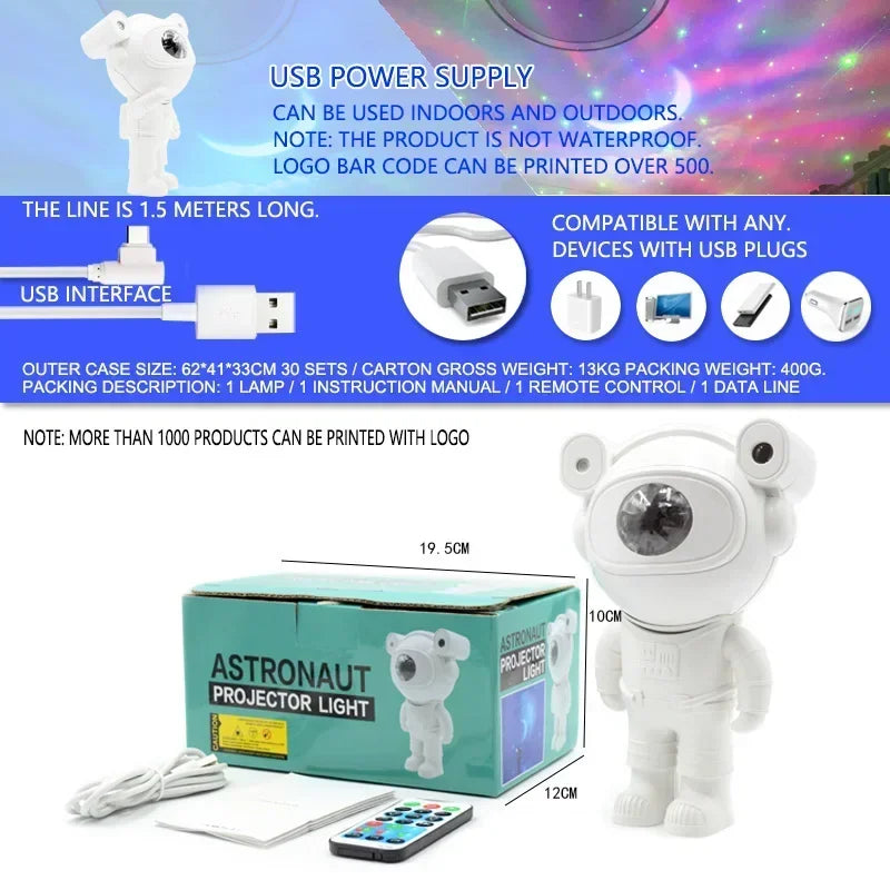 GalaxiLjus™ – Astronaut Projektorlampa med Timer