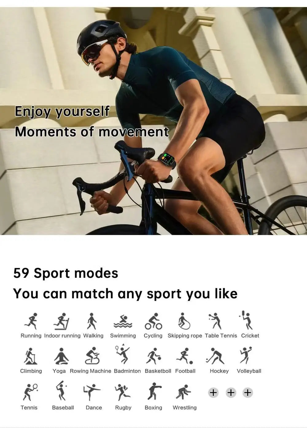 Smartklocka Nova (2,01” AMOLED – sport & hälsa, vattentät)