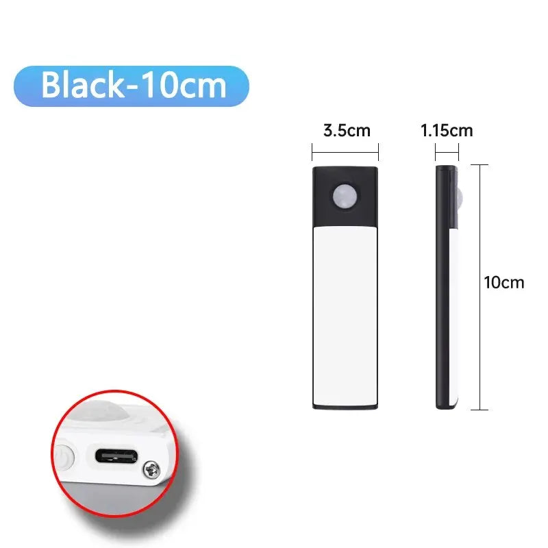 LED skåpbelysning – rörelsesensor nattlampa USB laddbar