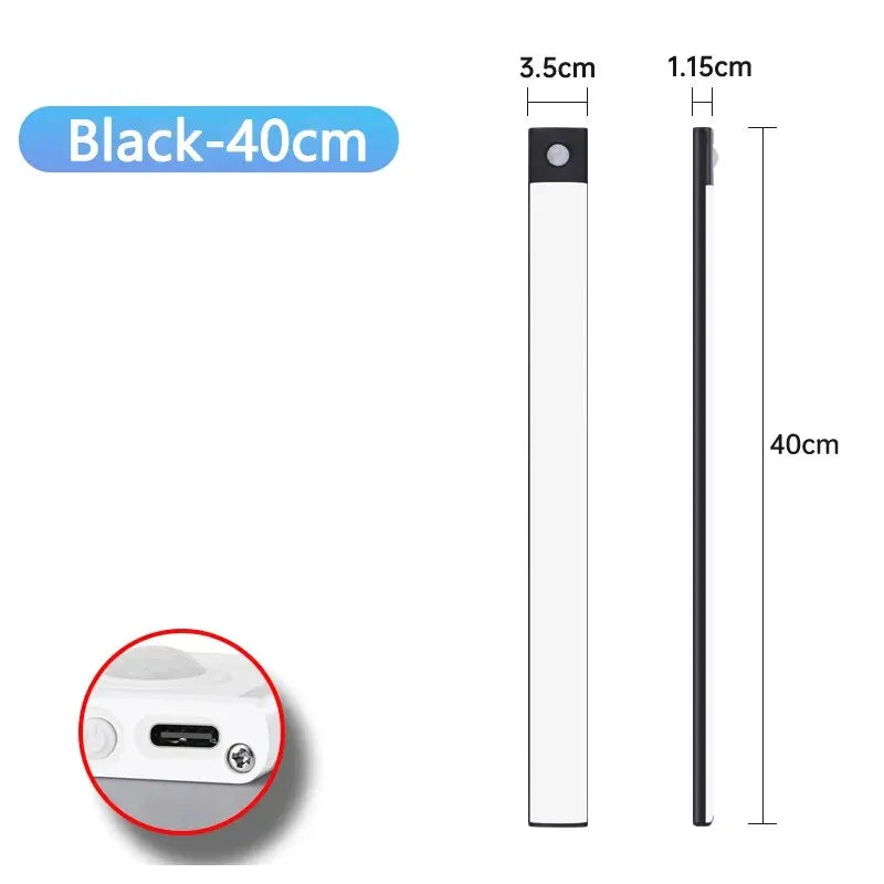 LED skåpbelysning – rörelsesensor nattlampa USB laddbar