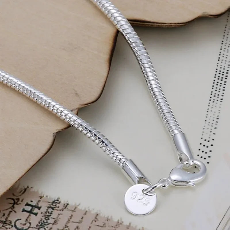 Armband Märta (3 mm ormkedja i silverfärg – klassisk modell)